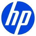 HP brand logo for laptops, printers, and electronics