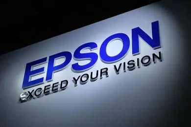 Epson brand logo and high-performance imaging technology