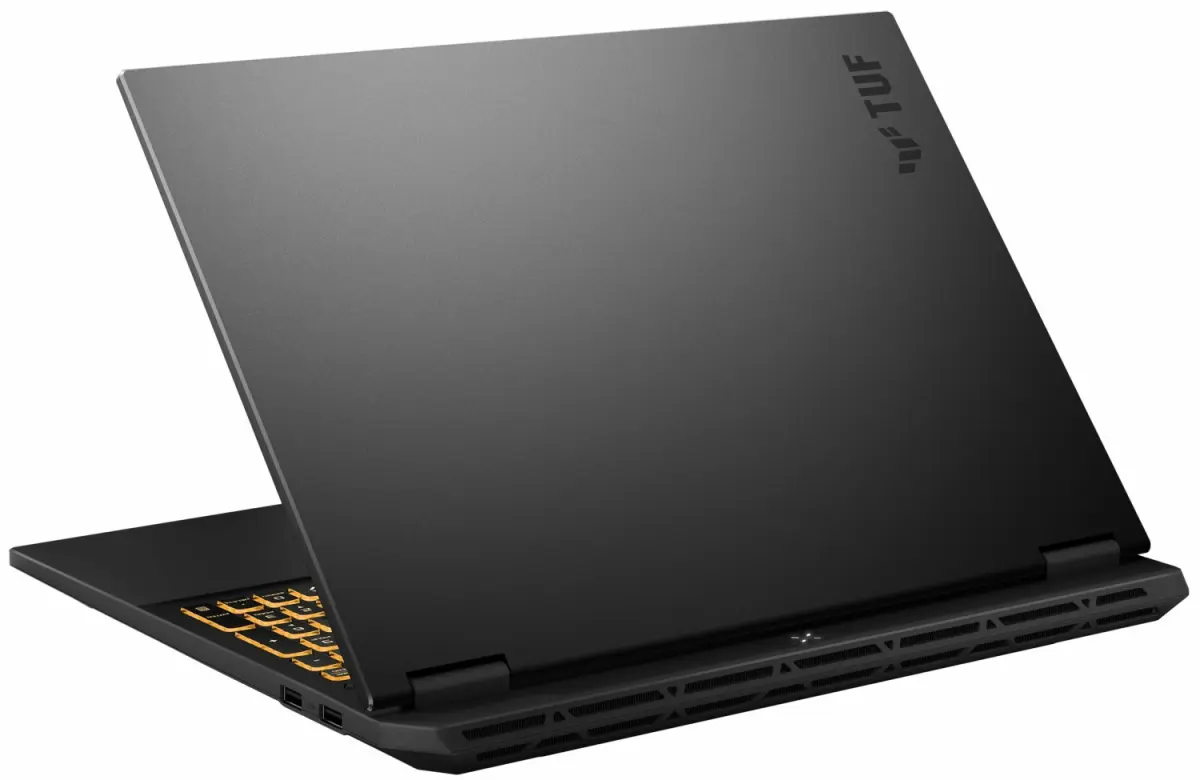 ASUS TUF F16 FX608J gaming laptop with RTX 5070, Intel i7-14650HX, 16GB RAM, 1TB SSD, and RGB backlit keyboard