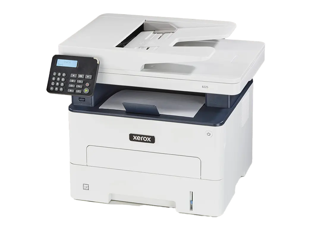 Xerox B225 Multifunction Printer, Up To 36ppm Printing Speed, 250 Sheets Standard Media Capacity, 600DPI Resolution, Copy / Duplex Print / Scan, Ethernet, Wifi / USB Connectivity, White