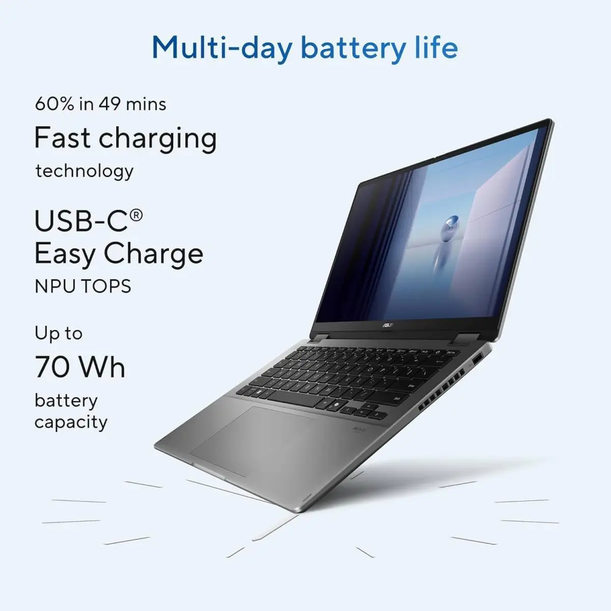 ASUS Vivobook 14 Flip 2-in-1 Laptop, Core Ultra 7 256V, 16GB LPDDR5X, 512GB SSD, 14" WUXGA OLED Touch, Intel Arc Graphics, Win11 | TP3407SA