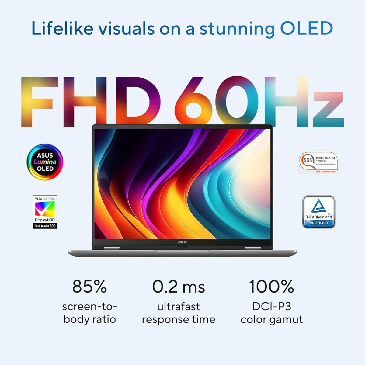 ASUS Vivobook 14 Flip 2-in-1 Laptop, Core Ultra 7 256V, 16GB LPDDR5X, 512GB SSD, 14" WUXGA OLED Touch, Intel Arc Graphics, Win11 | TP3407SA