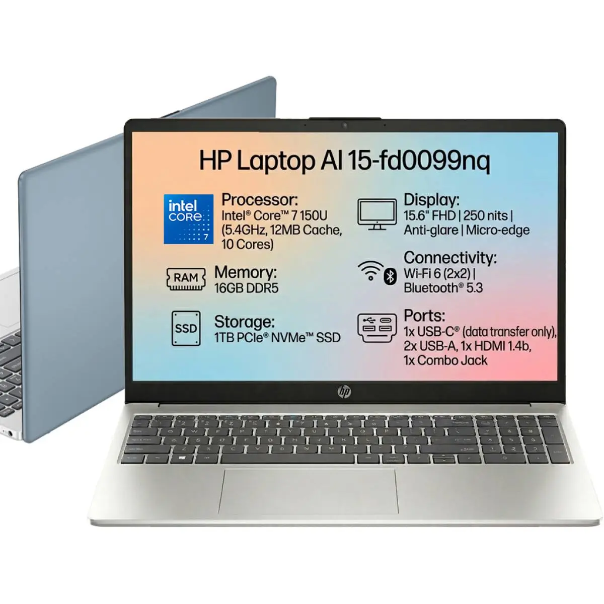 HP 15 laptop Moonlight Blue