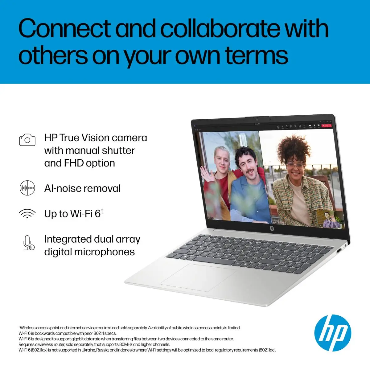 لابتوب HP 15 موديل 15-fd0099nq، معالج Intel Core 7 150U، رام 16GB DDR5، SSD 1TB، شاشة 15.6 إنش FHD، كرت Intel مدمج، DOS - أزرق | 15-fd0099nq