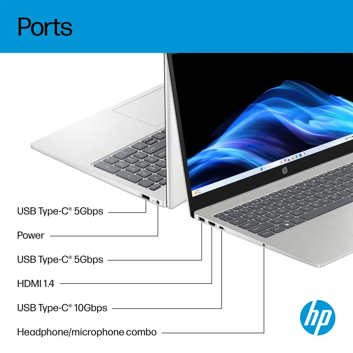 لابتوب HP 15 موديل 15-fd0099nq، معالج Intel Core 7 150U، رام 16GB DDR5، SSD 1TB، شاشة 15.6 إنش FHD، كرت Intel مدمج، DOS - أزرق | 15-fd0099nq