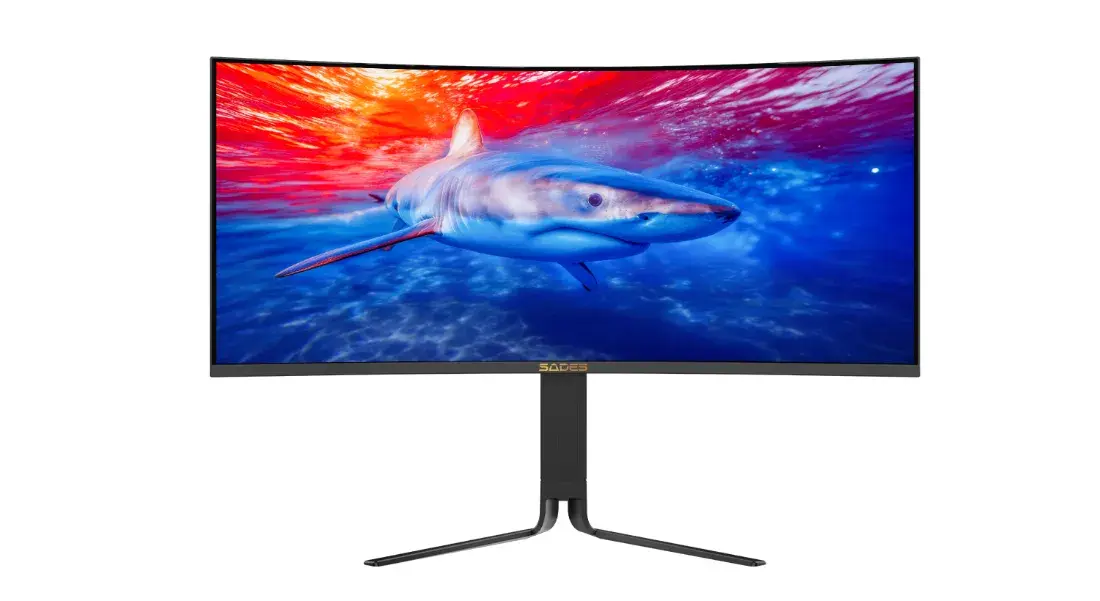 SADES BL-Shark 34" Curved Ultrawide Gaming Monitor, WQHD 4K 3440x1440, Fast VA R1000, 165Hz, 0.5ms, Adaptive Sync, RGB - Black | SA-C02Q34