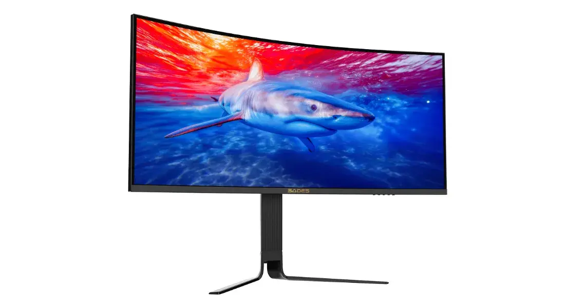 SADES BL-Shark 34" Curved Ultrawide Gaming Monitor, WQHD 4K 3440x1440, Fast VA R1000, 165Hz, 0.5ms, Adaptive Sync, RGB - Black | SA-C02Q34