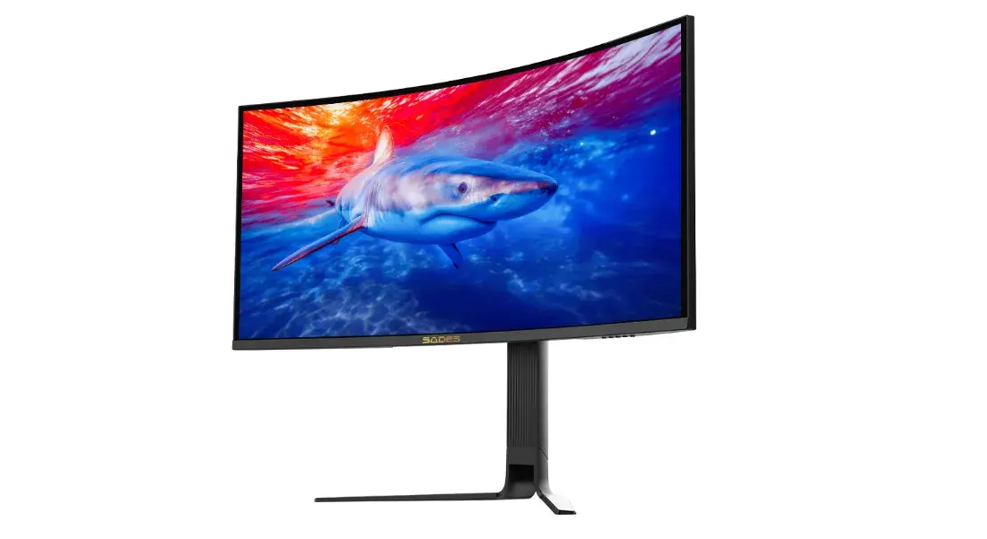 SADES BL-Shark 34" Curved Ultrawide Gaming Monitor, WQHD 4K 3440x1440, Fast VA R1000, 165Hz, 0.5ms, Adaptive Sync, RGB - Black | SA-C02Q34