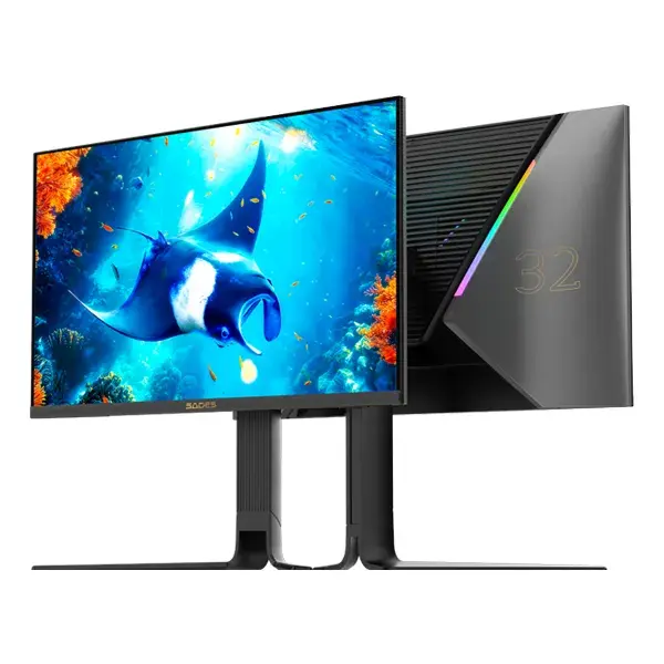 SADES Reef Manta-32 32" Gaming Monitor, QHD 2560x1440, Fast IPS, 180Hz, 0.3ms, Adaptive Sync, RGB, Height Adjustable - Black | SA-F02Q32