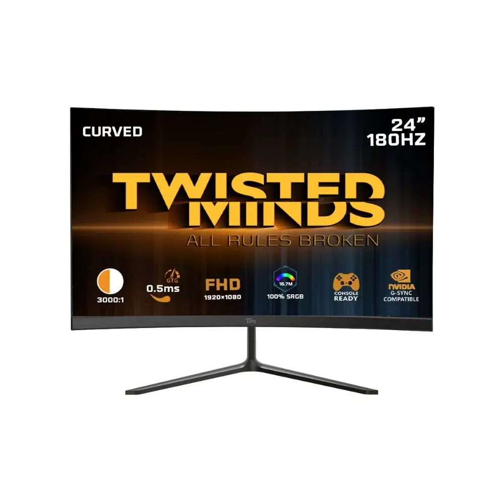 Twisted Minds TMC24F180VA 24" Curved Gaming Monitor, Full HD, VA, 180Hz, 0.5ms, HDMI 2.1