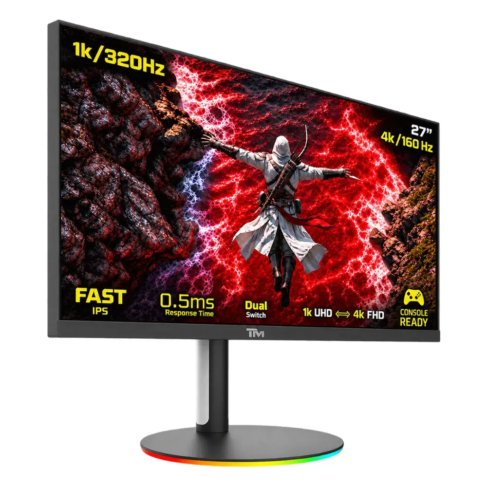 Twisted Minds TMDX27B 27" Dual Mode Gaming Monitor, 4K UHD 160Hz / FHD 320Hz, IPS, 0.5ms, HDMI 2.1